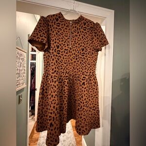 Stylish Leopard Print Brown Dress
